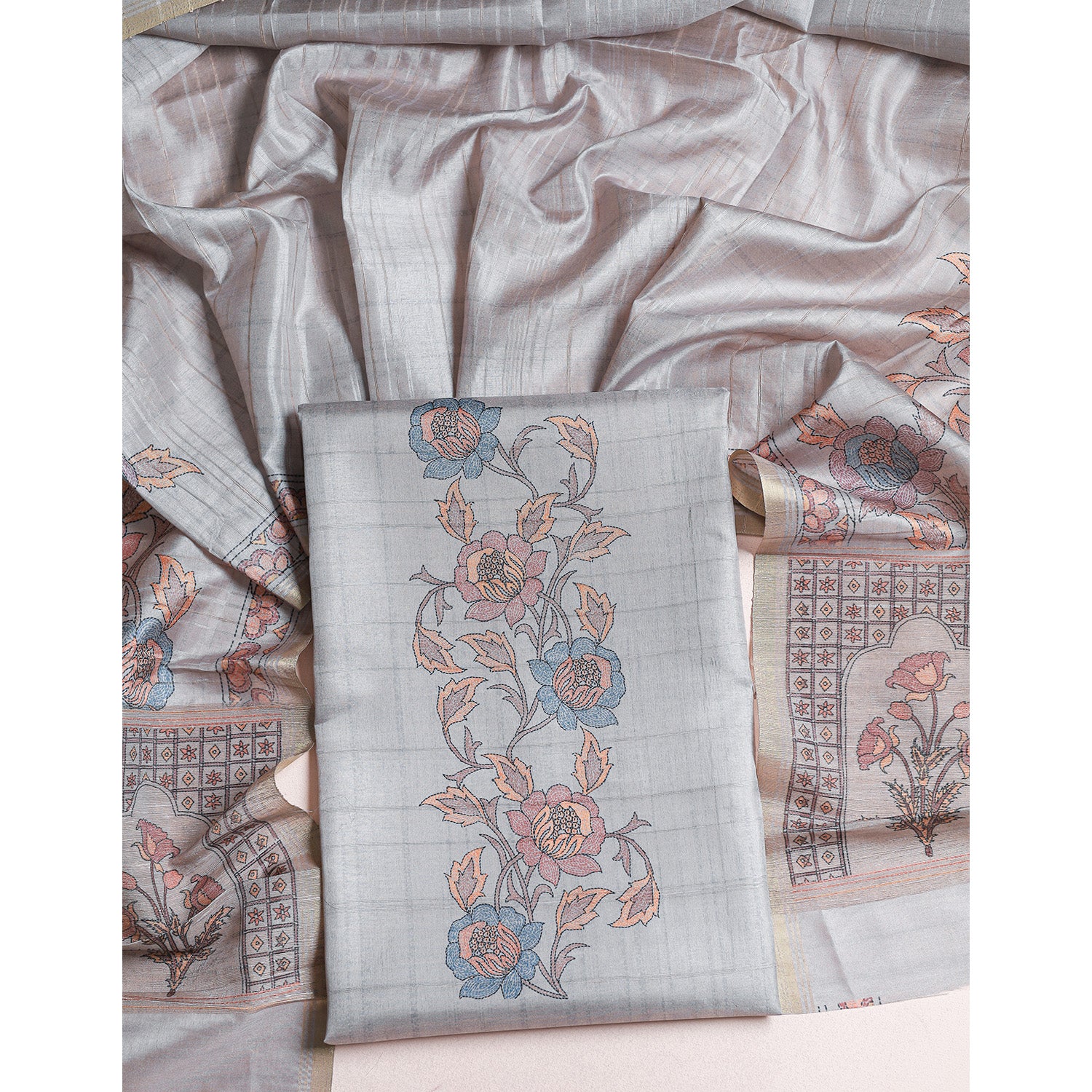 SEMI TUSSAR 2 PIECE SUIT SET