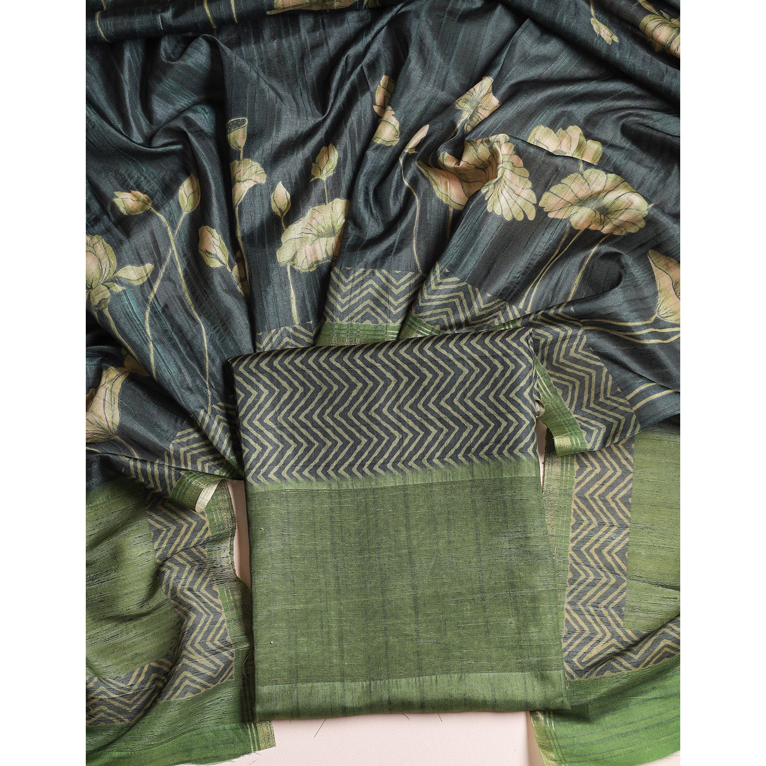 SEMI TUSSAR 2 PIECE SUIT SET