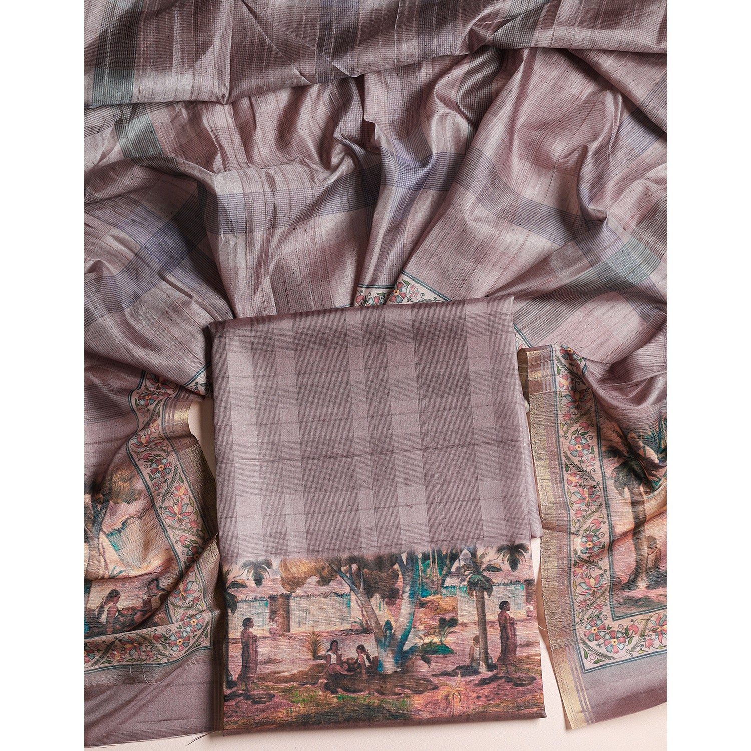 SEMI TUSSAR 2 PIECE SUIT SET