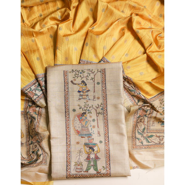 SEMI TUSSAR 2 PIECE SUIT SET