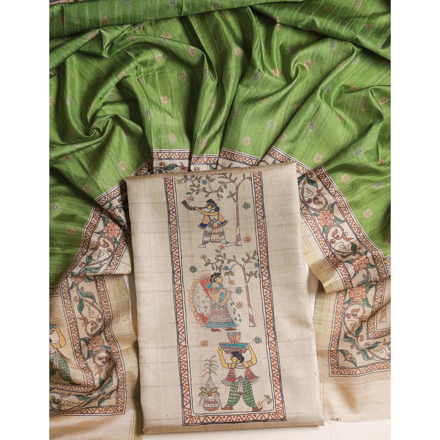 SEMI TUSSAR 2 PIECE SUIT SET