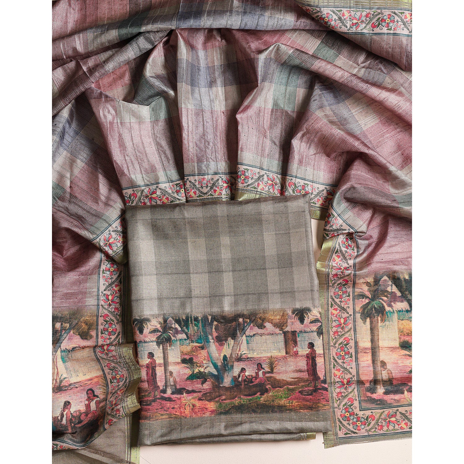 SEMI TUSSAR 2 PIECE SUIT SET