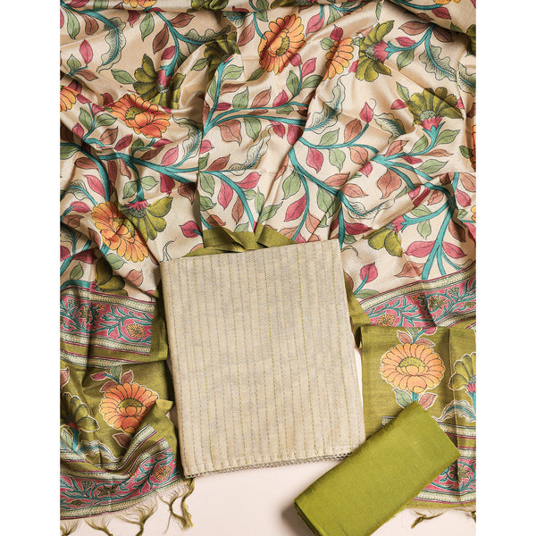 CHANDERI KANTHA WORK SUIT SET
