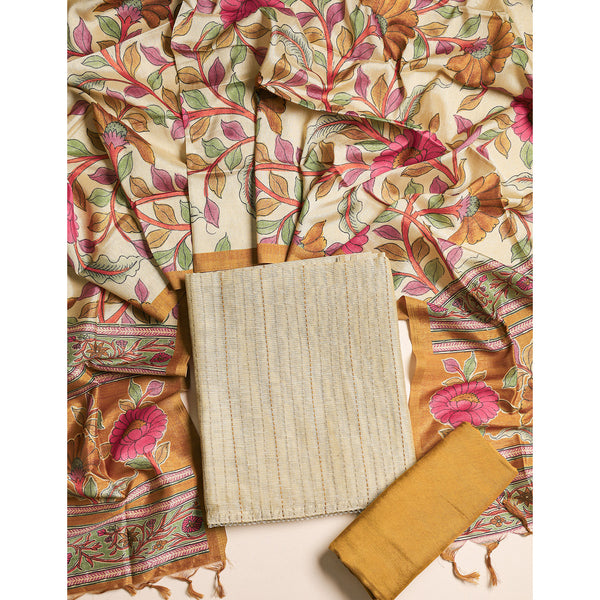 CHANDERI KANTHA WORK SUIT SET