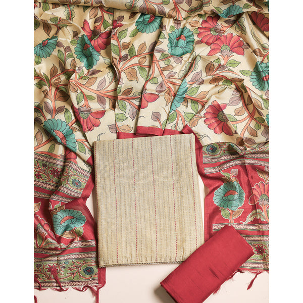 CHANDERI KANTHA WORK SUIT SET