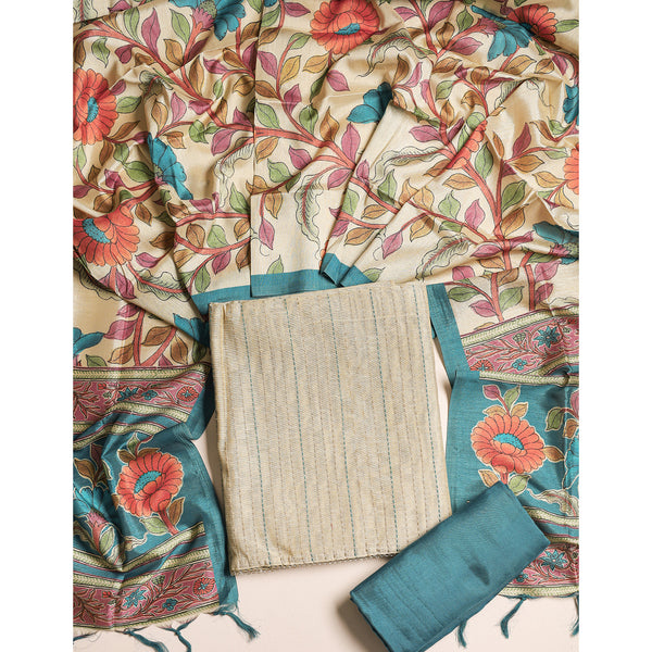 CHANDERI KANTHA WORK SUIT SET