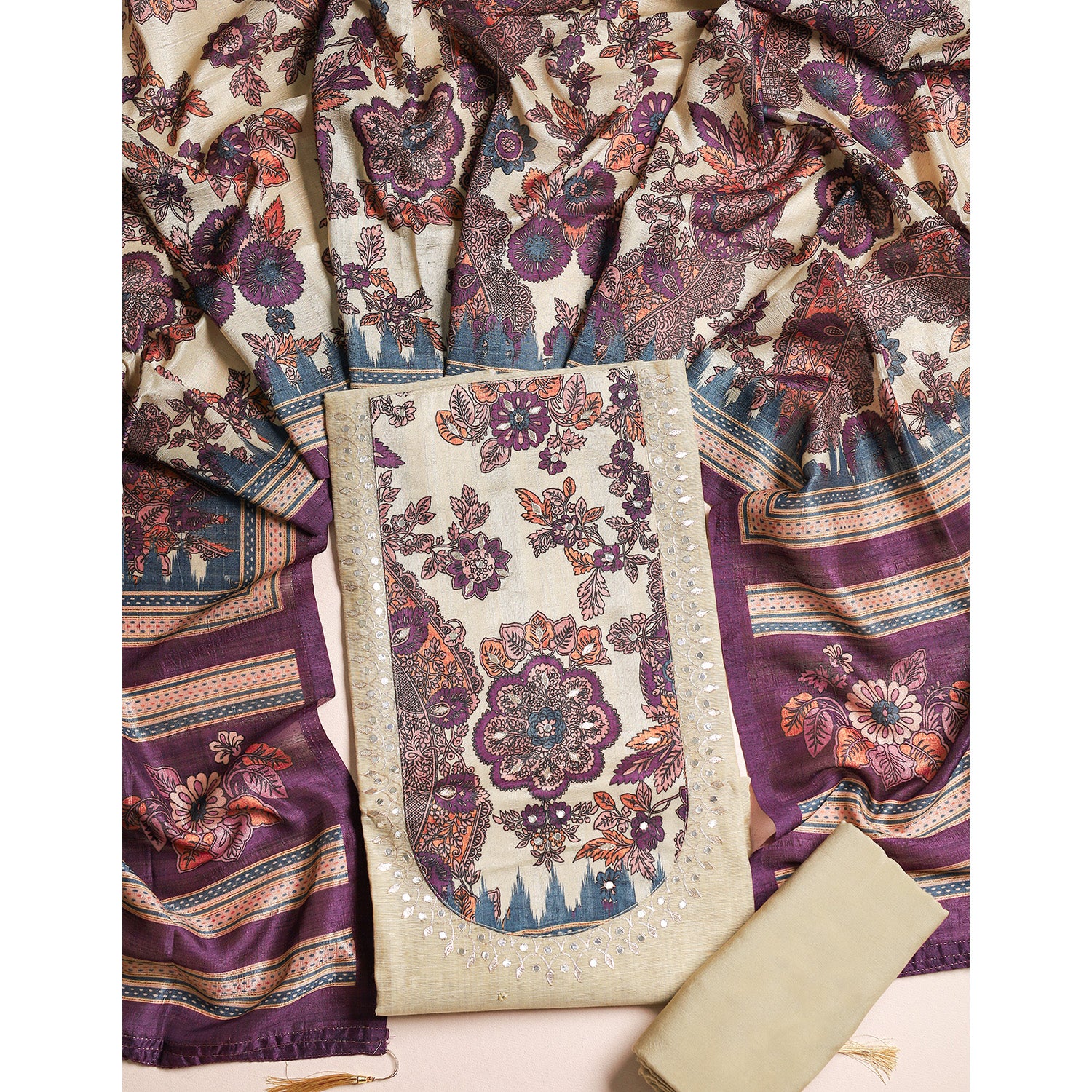 CHANDERI SILK SUIT SET