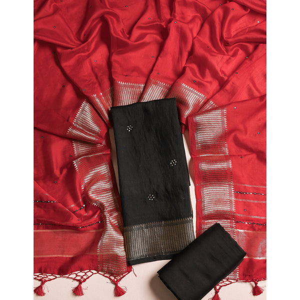 CHANDERI BANARAS SUIT SET