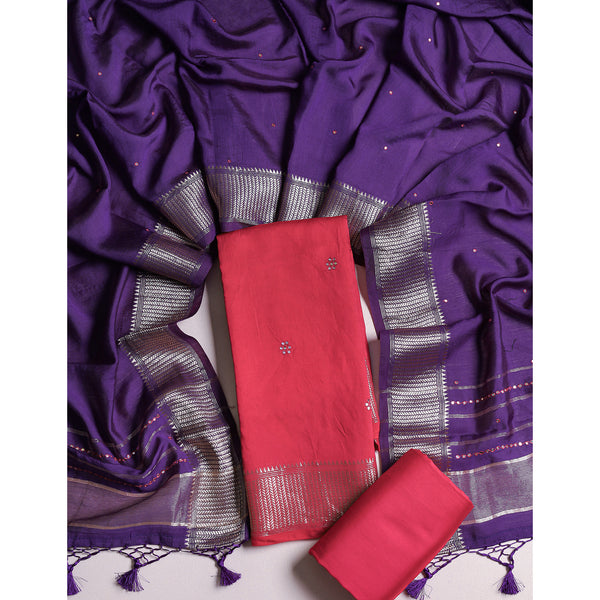 CHANDERI BANARAS SUIT SET