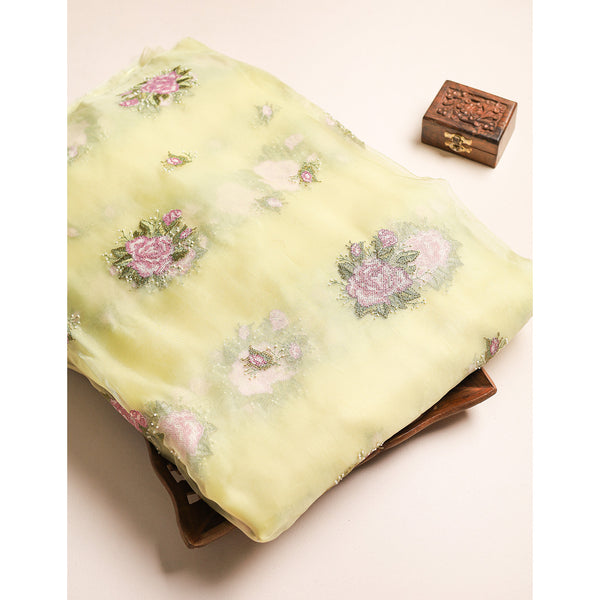 PURE ORGANZA EMBROIDERED FABRIC