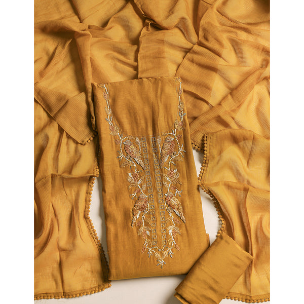 PURE MALAI CHANDERI SUIT SET