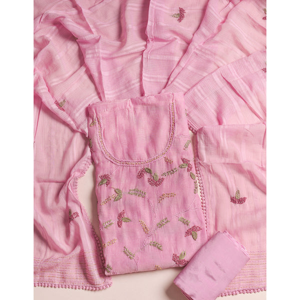 PURE MALAI CHANDERI SUIT SET