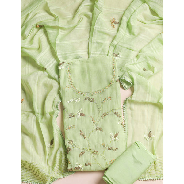 PURE MALAI CHANDERI SUIT SET