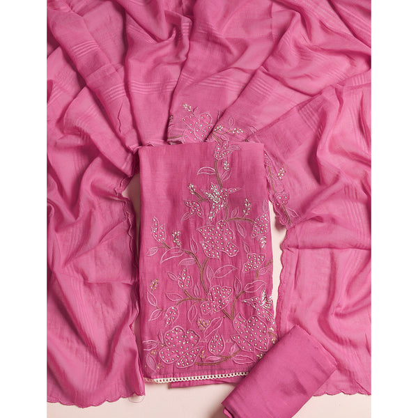 PURE MALAI CHANDERI SUIT SET
