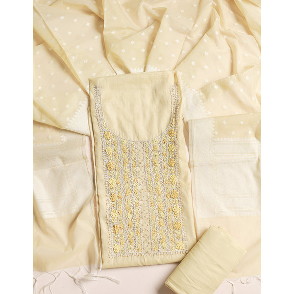 PURE MALAI CHANDERI SUIT SET