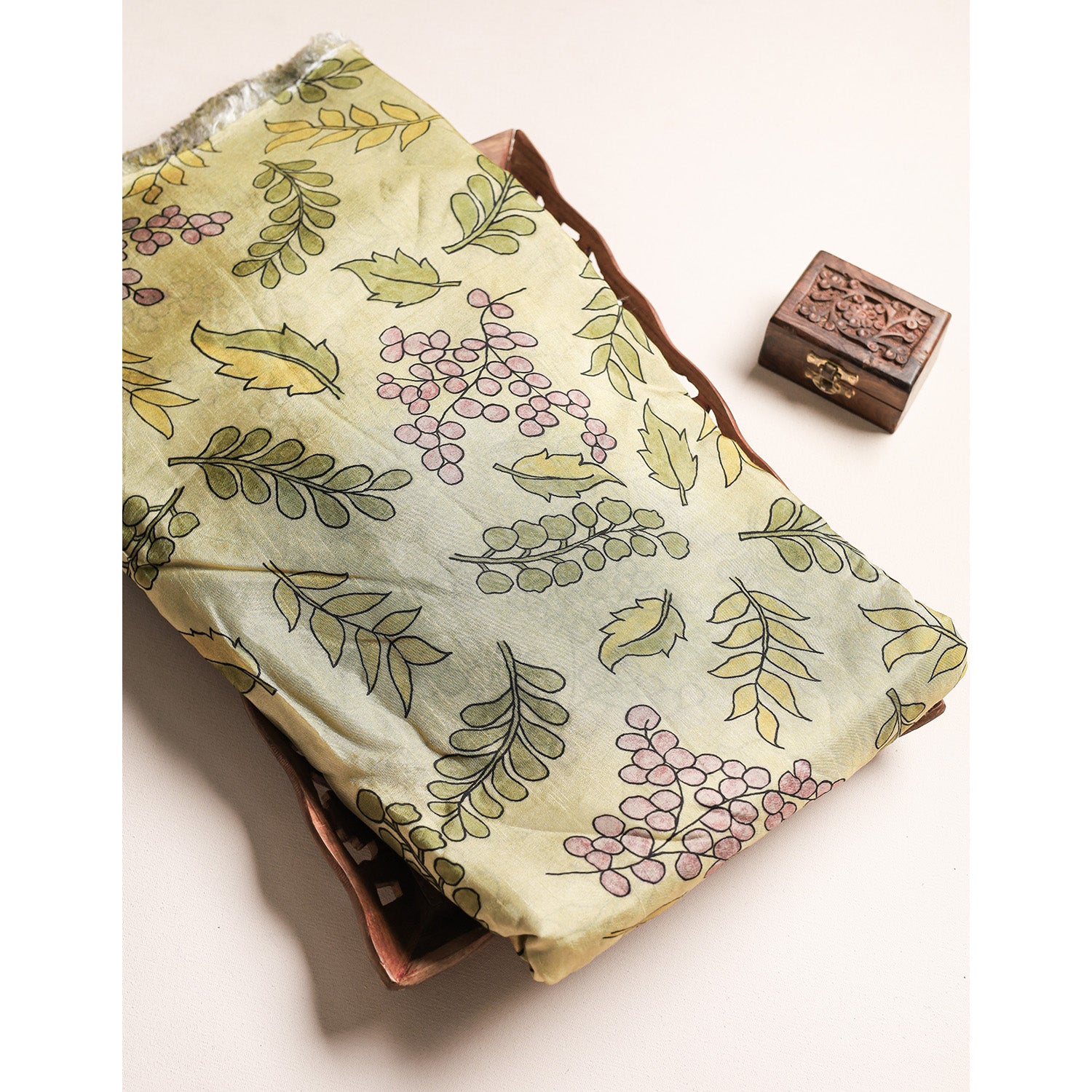 RAGAVI DOLA SILK KALAMKARI FABRIC