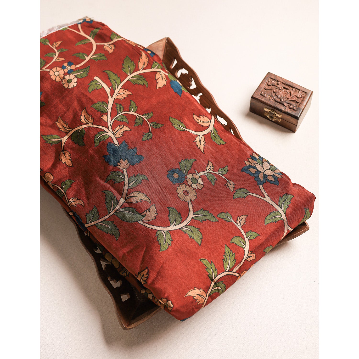 RAGAVI DOLA SILK KALAMKARI FABRIC