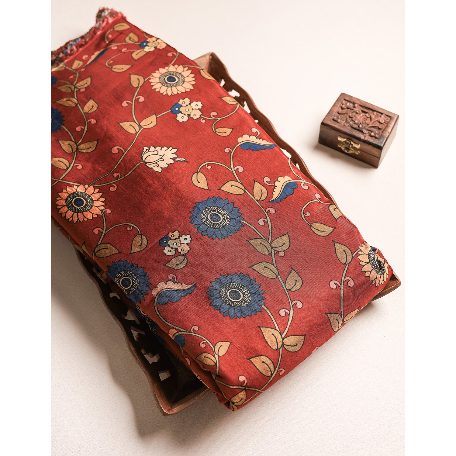 RAGAVI DOLA SILK KALAMKARI FABRIC