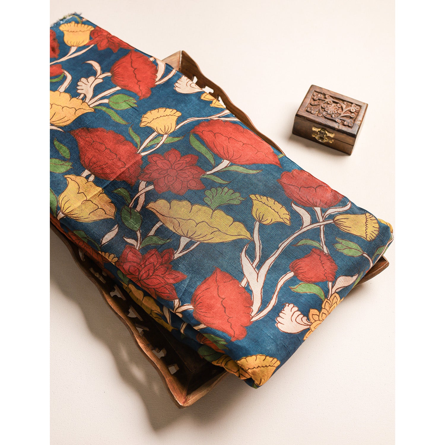 RAGAVI DOLA SILK KALAMKARI FABRIC