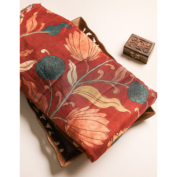 RAGAVI DOLA SILK KALAMKARI FABRIC