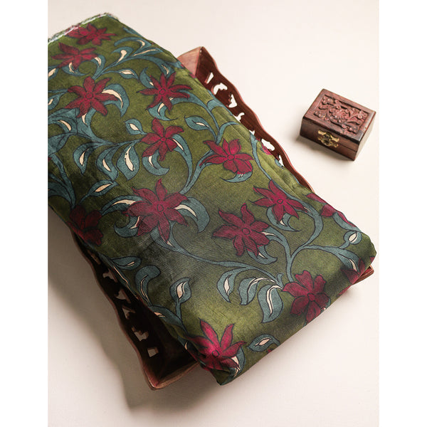 RAGAVI DOLA SILK KALAMKARI FABRIC