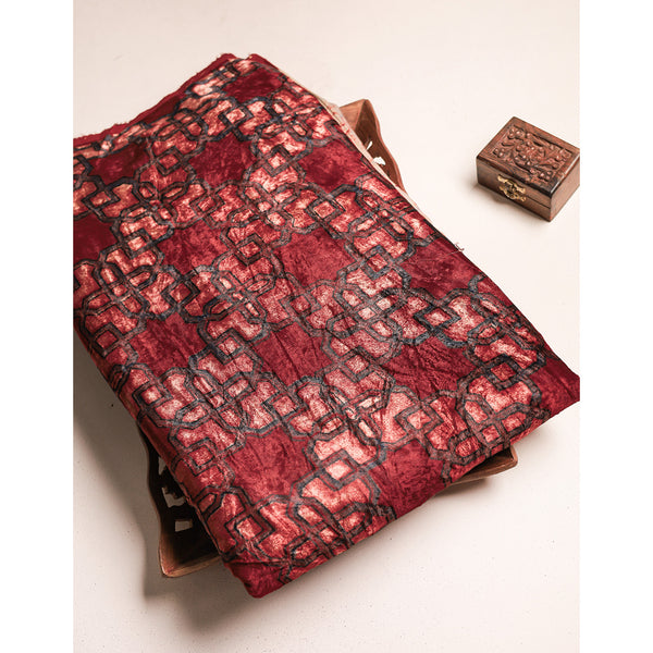 AJRAKH PRINTED VELVET FABRIC