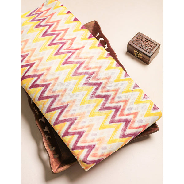 COTTON BRUSH PAINTED IKAT FABRIC