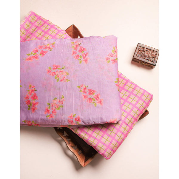 PURE MALAI CHANDERI PRINTED FABRIC