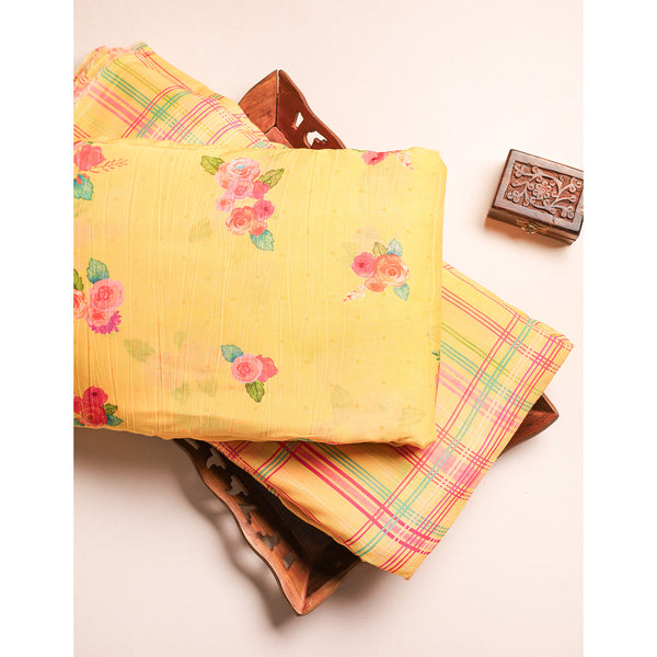 PURE MALAI CHANDERI PRINTED FABRIC