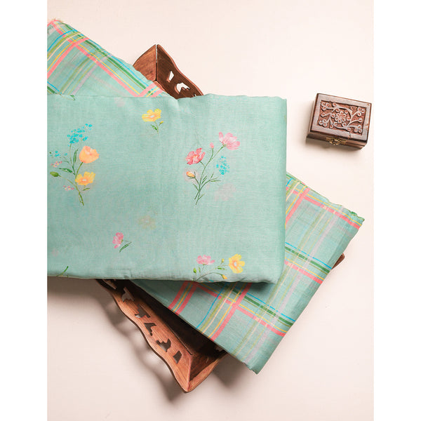 PURE MALAI CHANDERI PRINTED FABRIC