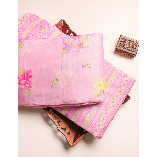 PURE MALAI CHANDERI PRINTED FABRIC