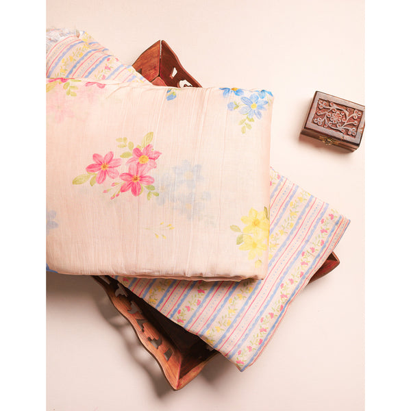 PURE MALAI CHANDERI PRINTED FABRIC
