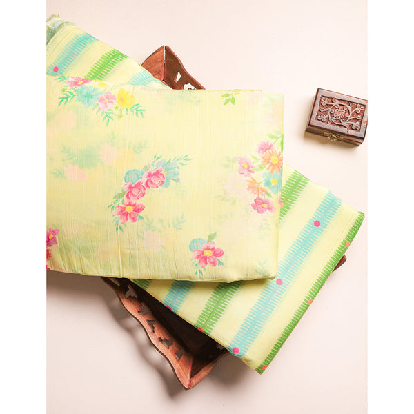 PURE MALAI CHANDERI PRINTED FABRIC