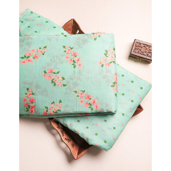 PURE MALAI CHANDERI PRINTED FABRIC