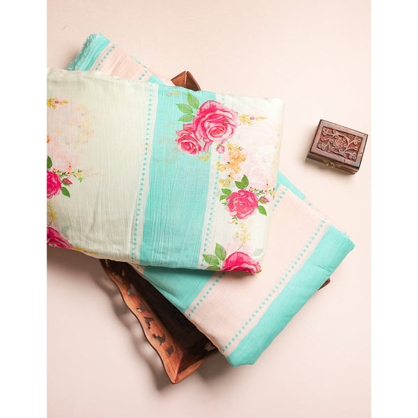 PURE MALAI CHANDERI PRINTED FABRIC