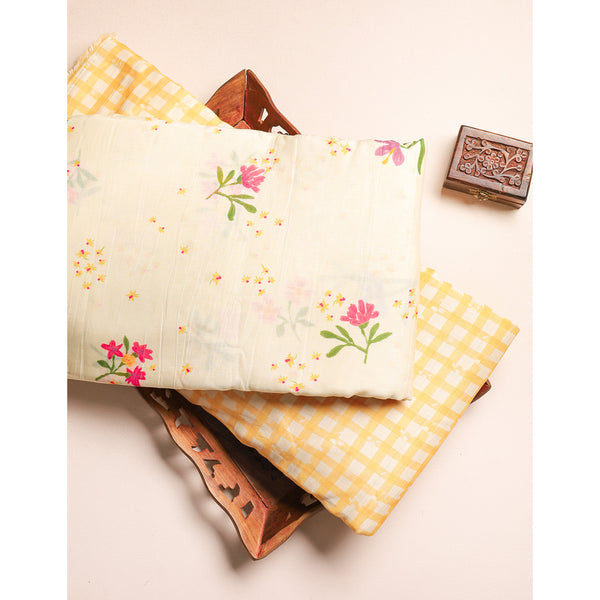 PURE MALAI CHANDERI PRINTED FABRIC