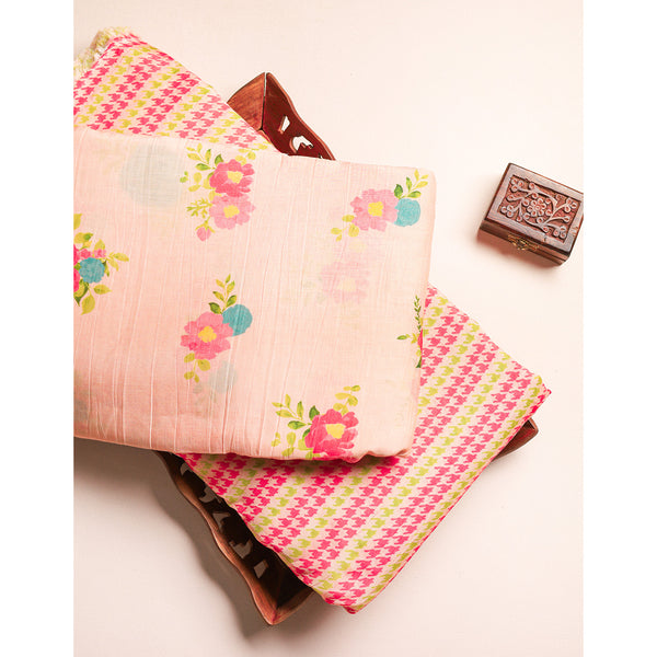 PURE MALAI CHANDERI PRINTED FABRIC