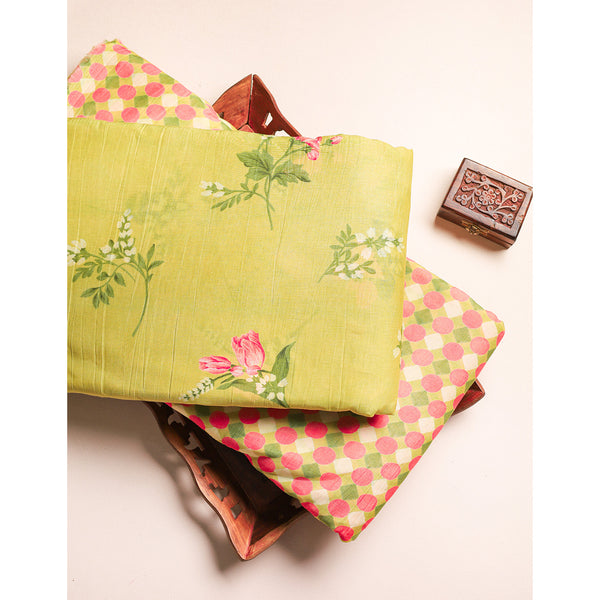 PURE MALAI CHANDERI PRINTED FABRIC