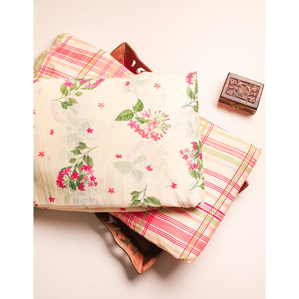 PURE MALAI CHANDERI PRINTED FABRIC