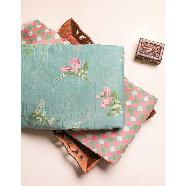 PURE MALAI CHANDERI PRINTED FABRIC