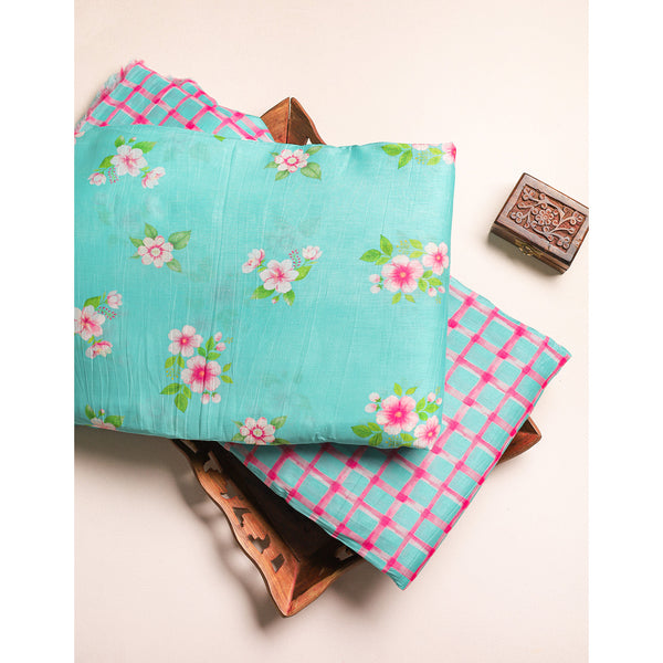 PURE MALAI CHANDERI PRINTED FABRIC