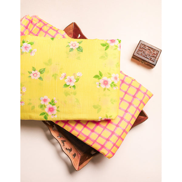 PURE MALAI CHANDERI PRINTED FABRIC