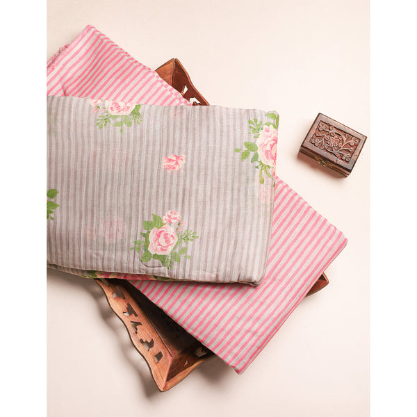 PURE MALAI CHANDERI PRINTED FABRIC