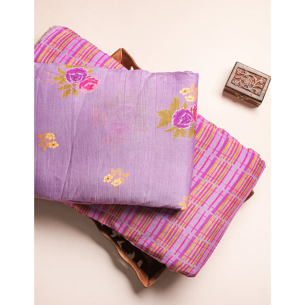 PURE MALAI CHANDERI PRINTED FABRIC