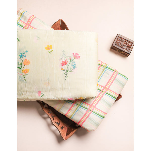 PURE MALAI CHANDERI PRINTED FABRIC