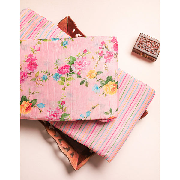 PURE MALAI CHANDERI PRINTED FABRIC