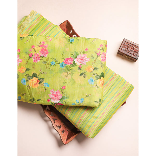PURE MALAI CHANDERI PRINTED FABRIC