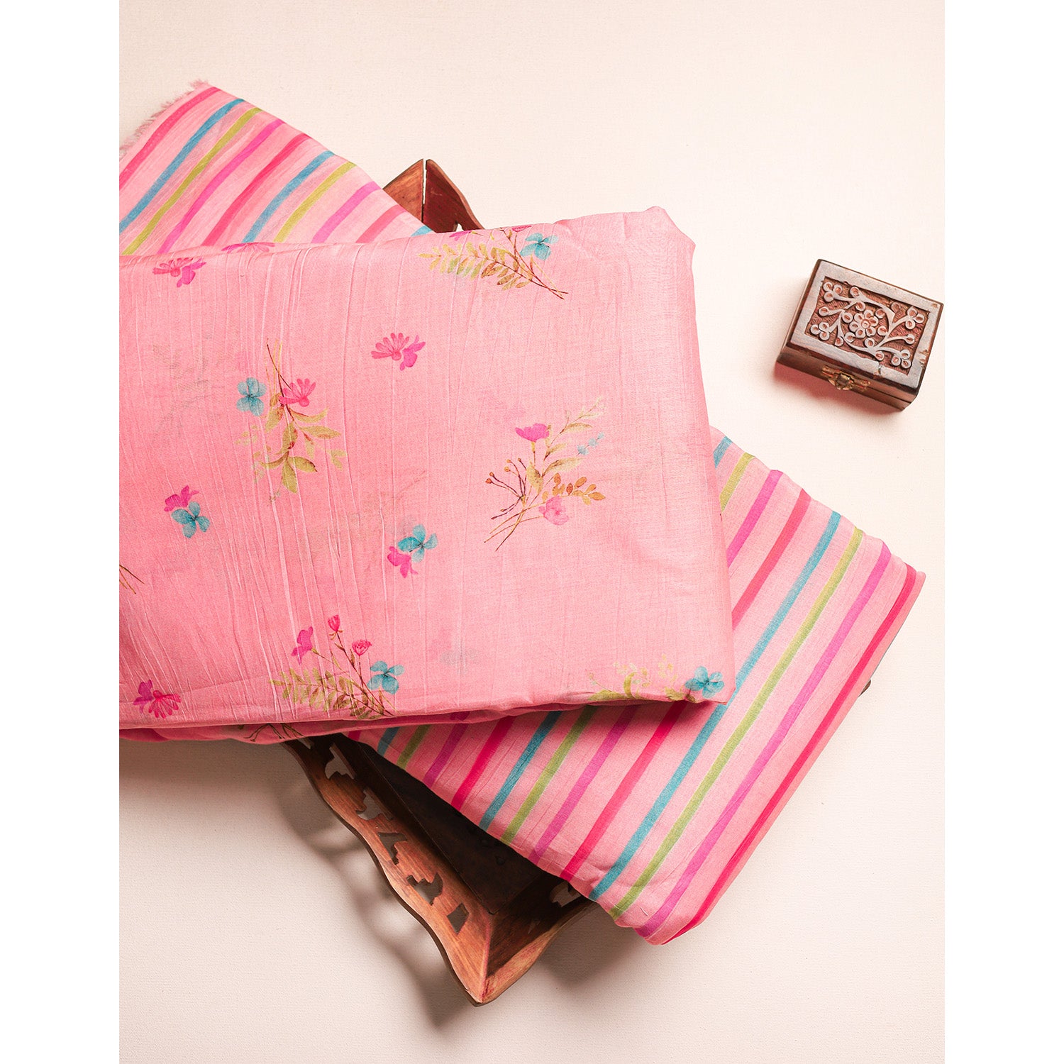 PURE MALAI CHANDERI PRINTED FABRIC