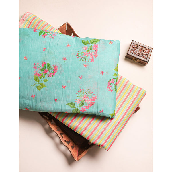 PURE MALAI CHANDERI PRINTED FABRIC