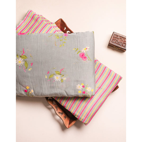 PURE MALAI CHANDERI PRINTED FABRIC